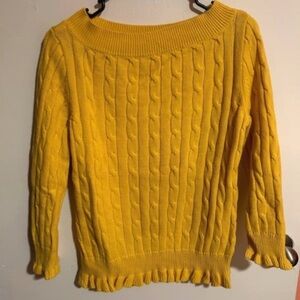 American Living sz med Yellow Ruffled Sweater
